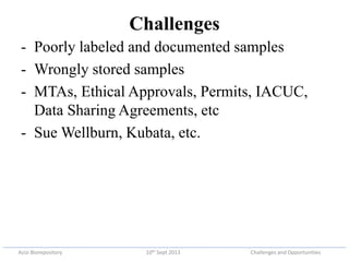 Azizi biorepository: Challenges and opportunities