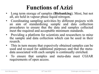 Azizi biorepository: Challenges and opportunities