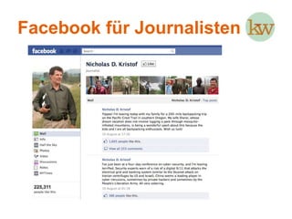 Facebook für JournalistenDistribution und Storytelling 2.0