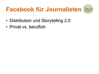 Facebook für Journalisten