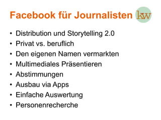 Facebook für Journalisten
