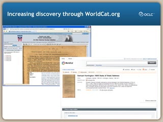 Increasing discovery through WorldCat.org
 