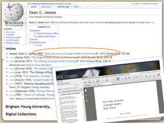 Brigham Young University,
Digital Collections
 