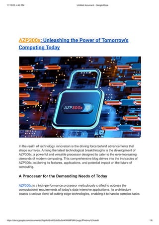 AZP300x-Unleashing the Power of Tomorrow's Computing Today