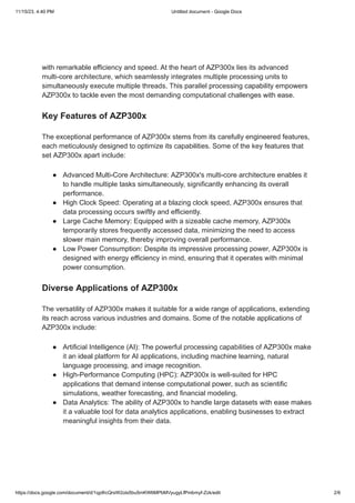 AZP300x-Unleashing the Power of Tomorrow's Computing Today | PDF