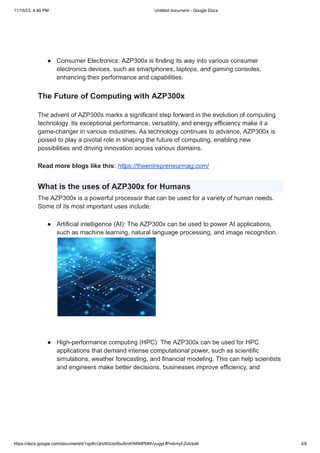 AZP300x-Unleashing the Power of Tomorrow's Computing Today | PDF