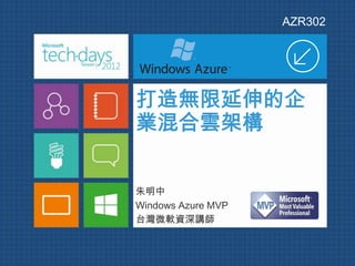朱明中
Windows Azure MVP
台灣微軟資深講師
 