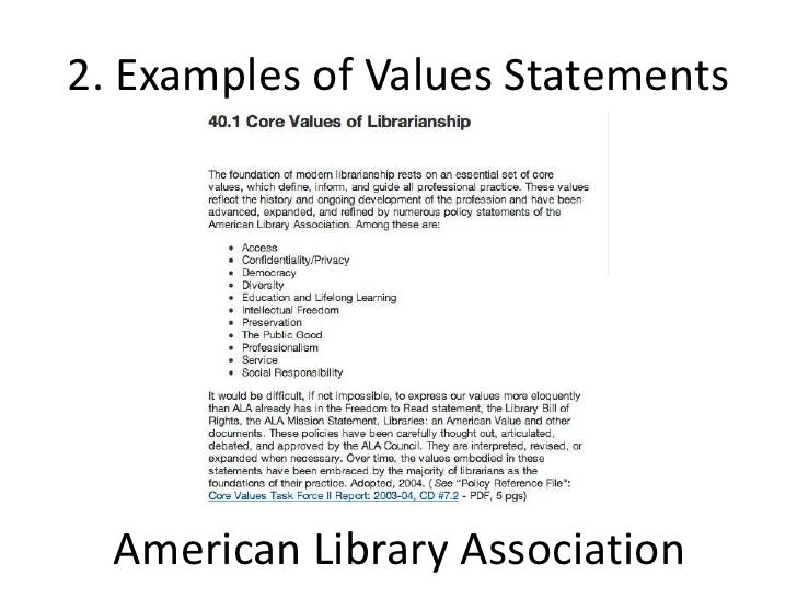 examples of values