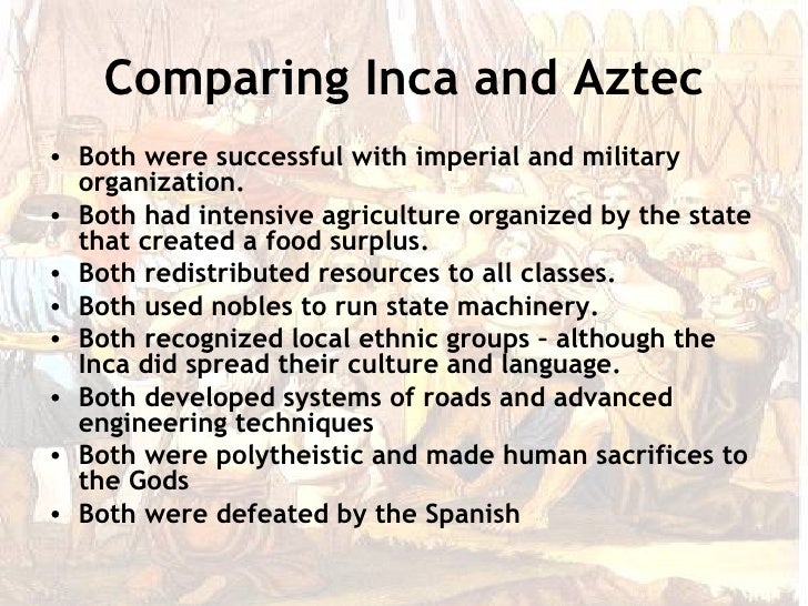 Aztec Maya Inca Comparison Chart Answers