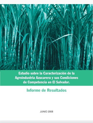Estudio sobre la Caracterización de la
Agroindustria Azucarera y sus Condiciones
     de Competencia en El Salvador.

       Informe de Resultados



                JUNIO 2008
 