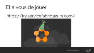 Azure Service Fabric
https://try.servicefabric.azure.com/
Et à vous de jouer
 