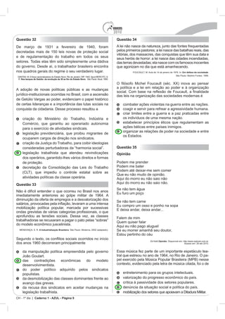 2010
CH - 1º dia | Caderno 1 - AZUL - Página 9
Questão 32
S.
R.
Questão 33
MENDONÇA, S. R. A Industrialização Brasileira
Questão 34
Em defesa da sociedade.
os Estados.
Questão 35
Opinião
E deixa andar, deixa andar...
Opinião
-
-
 