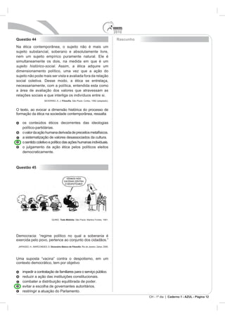2010
CH - 1º dia | Caderno 1 - AZUL - Página 12
Questão 44
sujeito histórico-social
Questão 45
Toda Mafalda
Dicio
Rascunho
 