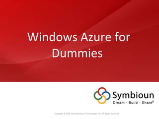 Windows Azure for Dummies 