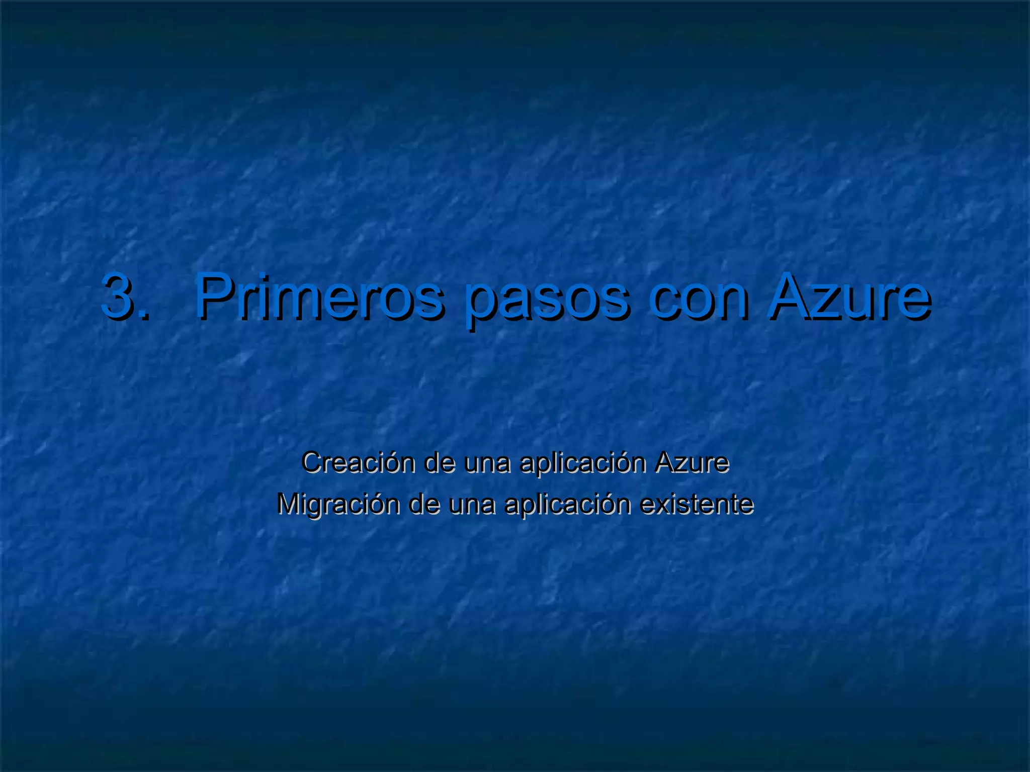 2.                   Instalación

   Ejecución de un proyecto
     Establecer como proyecto de inicio
     Se ejecuta en el Development Fabric (DF)
        Emulador  de cómputo
        Emulador de almacenamiento
        csmonitor
 