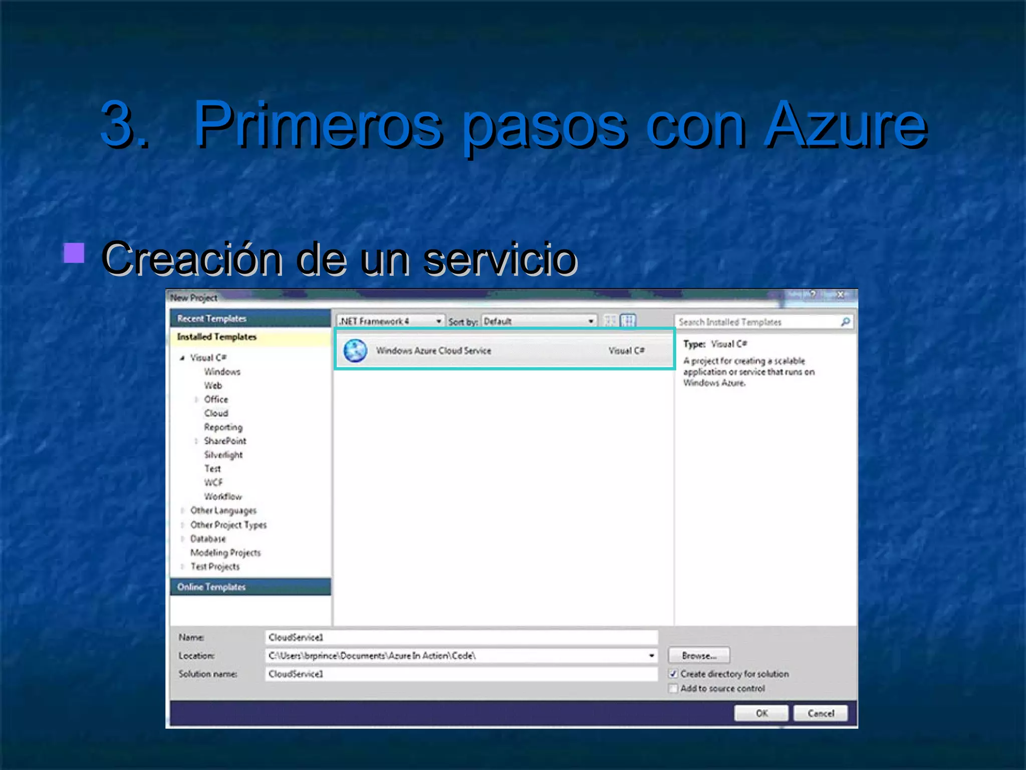 3.   Primeros pasos con Azure
 