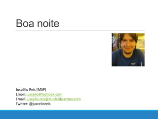 Boa noite

Juscélio Reis [MSP]
Email: juscelio@outlook.com
Email: juscelio.reis@studentpartner.com
Twitter: @juscelioreis

 