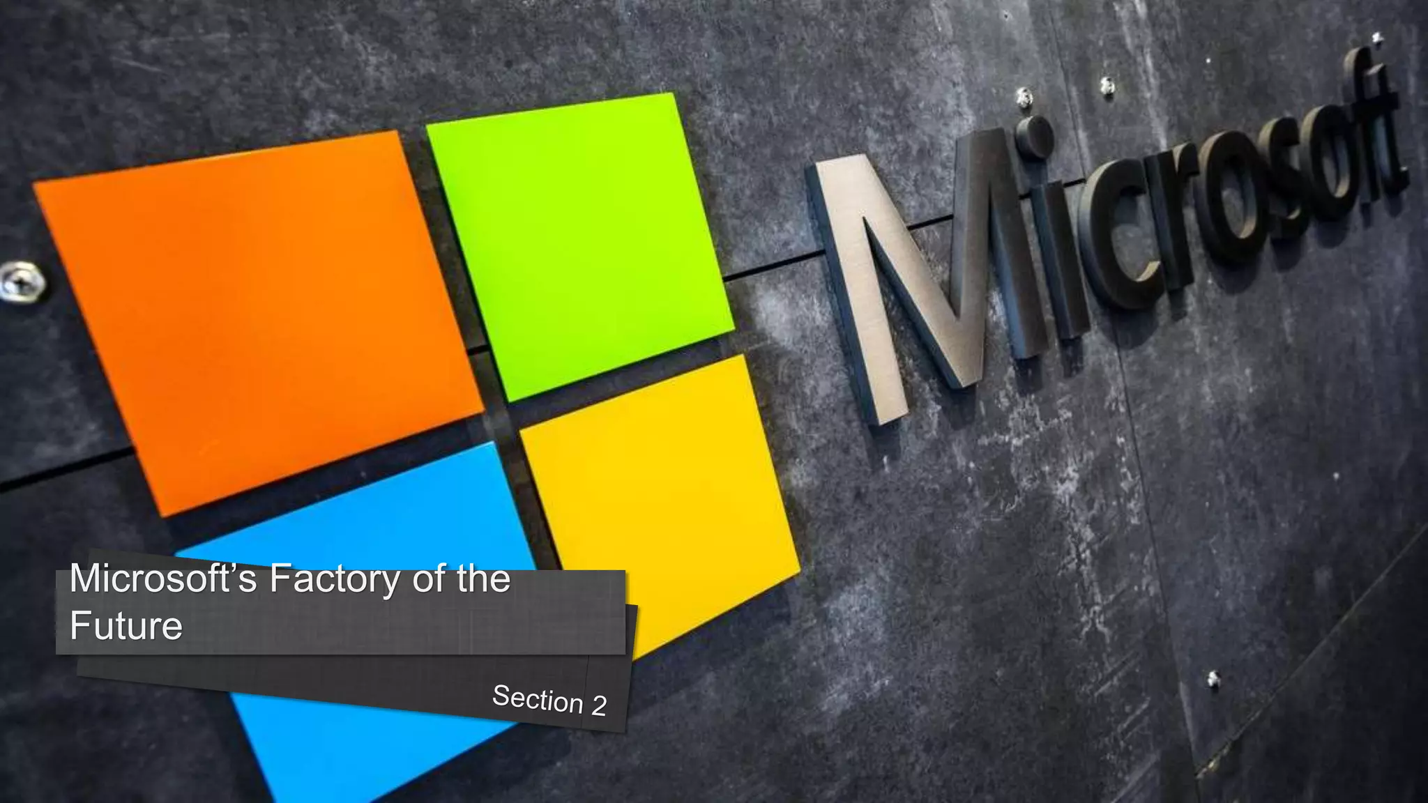 Microsoft’s Factory of the
Future
 