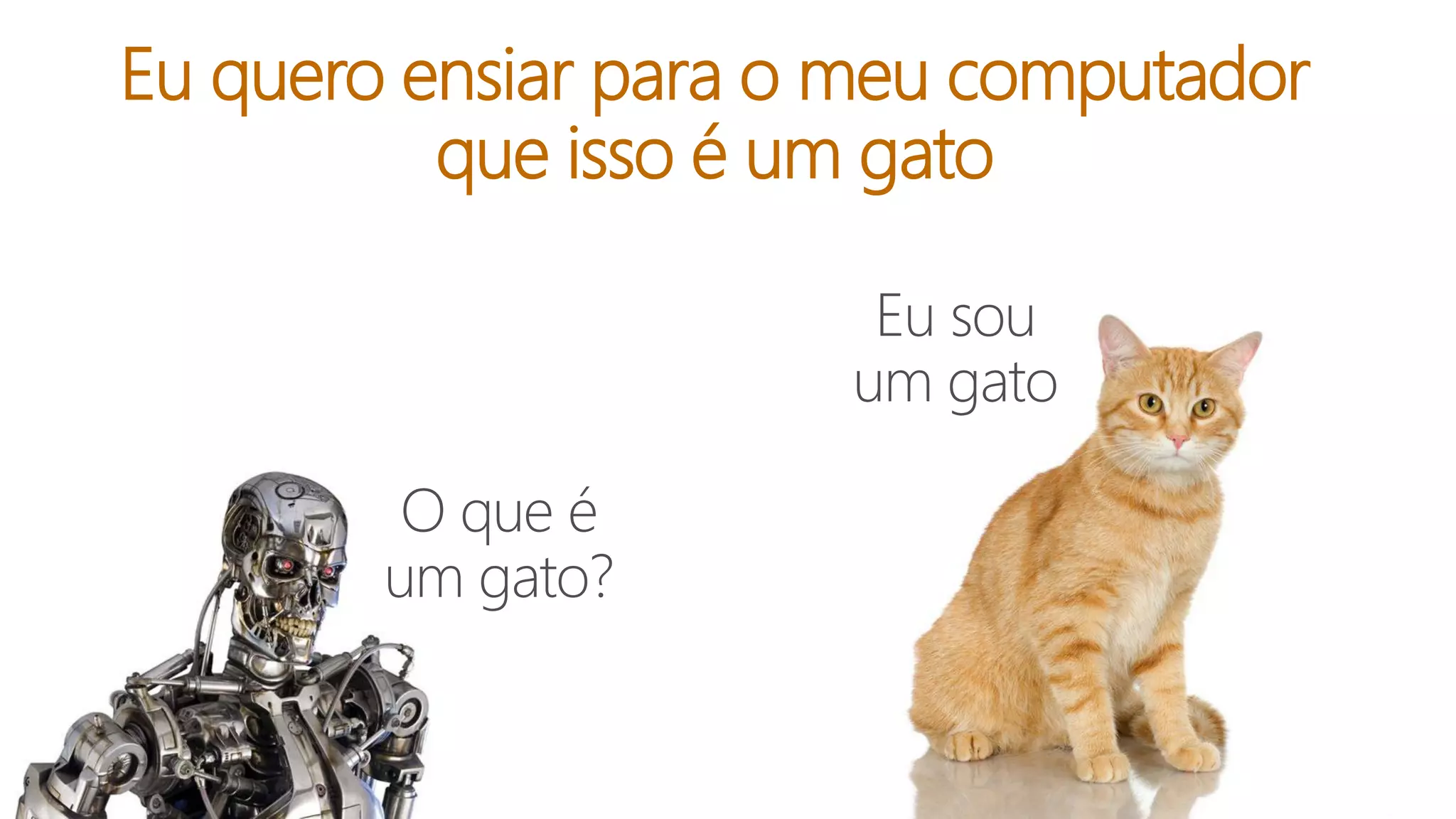 Eu quero ensiar para o meu computador
que isso é um gato
O que é
um gato?
Eu sou
um gato
 