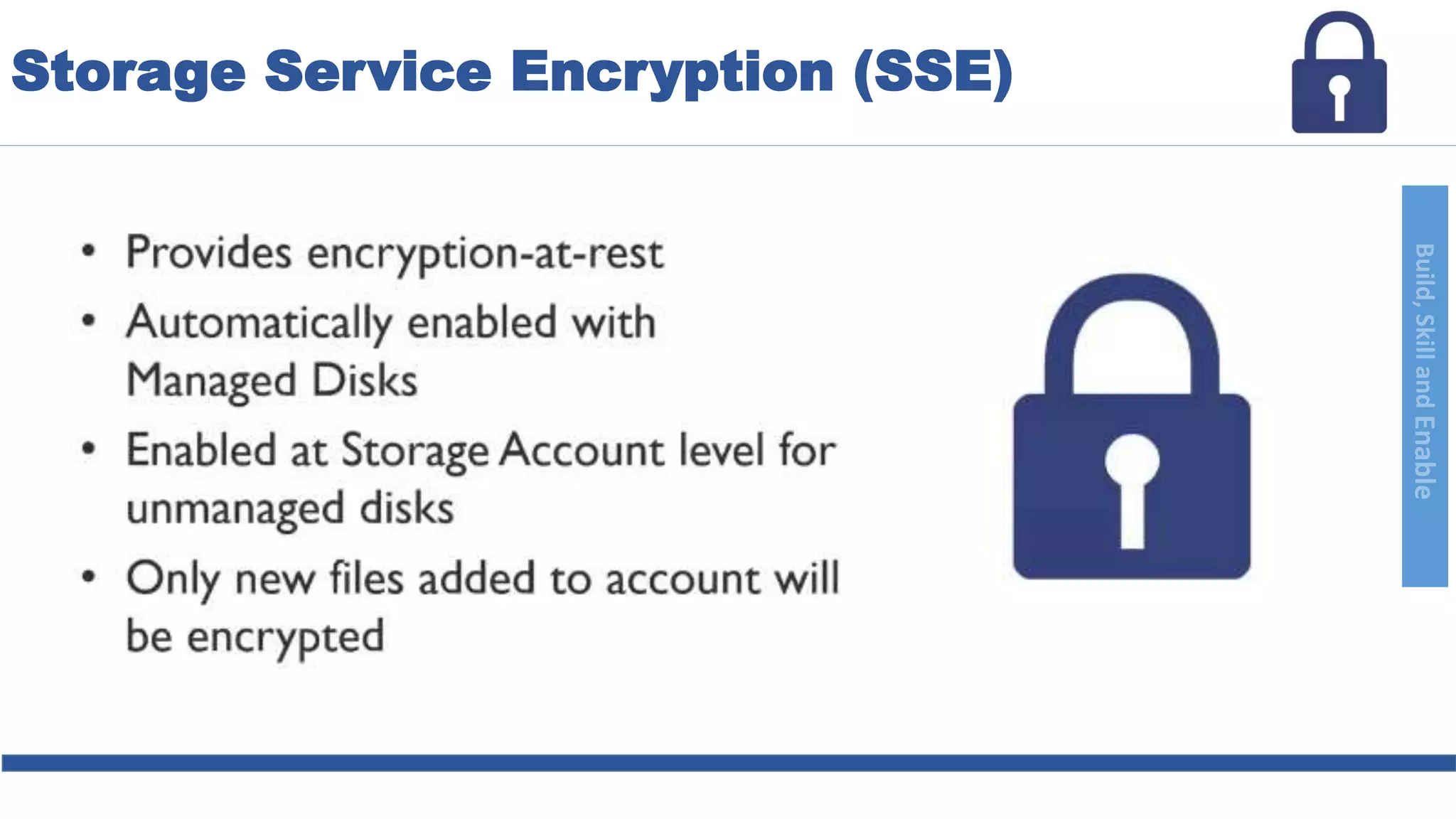 Build,SkillandEnable
Storage Service Encryption (SSE)
 