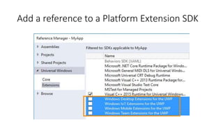 Add a reference to a Platform Extension SDK
 