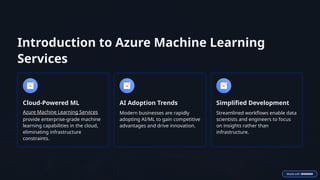 Azure Machine Learning Services by Bloom Consulting Services | PPTX