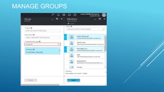 MANAGE GROUPS
 