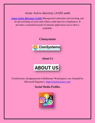 Azure Active directory (AAD) audit, cionsystems.com.pdf