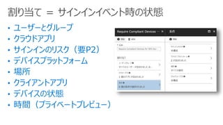 割り当て ＝ サインインイベント時の状態
 
