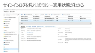 サインインログを見ればポリシー適用状態がわかる
 
