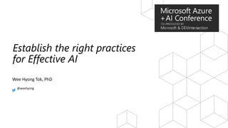 Establish the right practices
for Effective AI
 