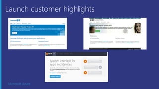 Microsoft Azure
Launch customer highlights
 