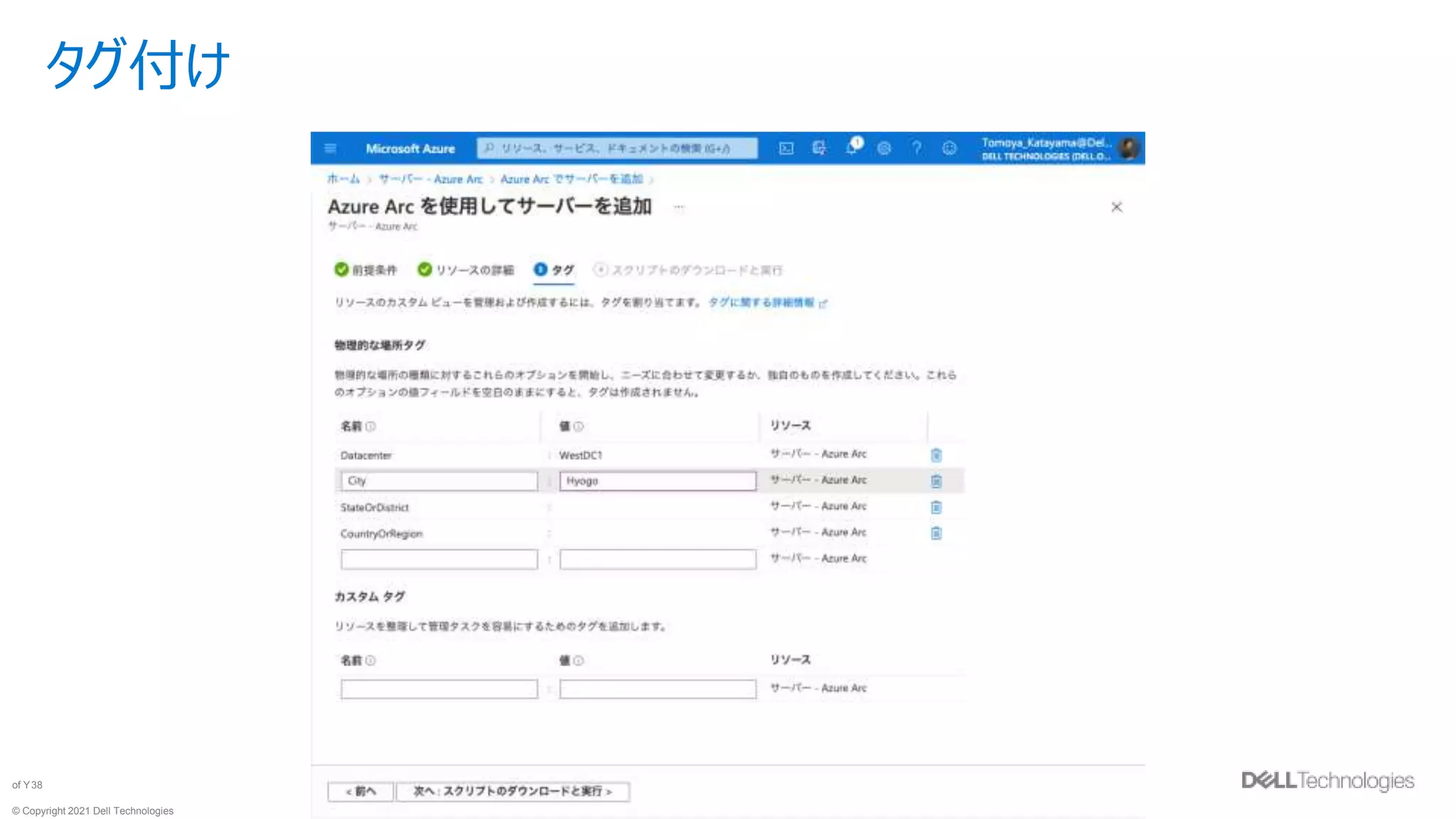 © Copyright 2021 Dell Technologies
38
of Y
タグ付け
 
