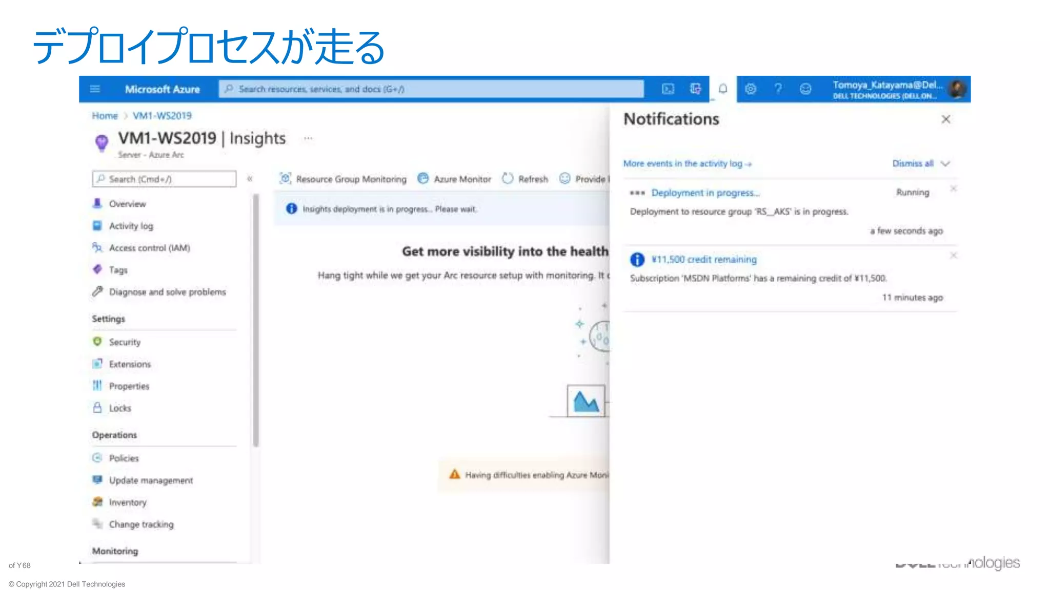 © Copyright 2021 Dell Technologies
68
of Y
デプロイプロセスが走る
 