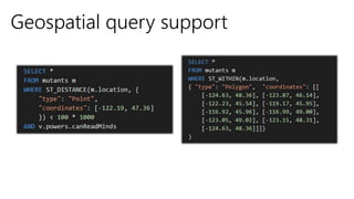Geospatial query support
 