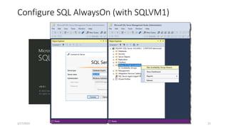 Configure SQL AlwaysOn (with SQLVM1)
21
3/17/2023
 