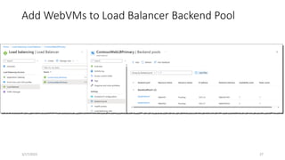Add WebVMs to Load Balancer Backend Pool
27
3/17/2023
 