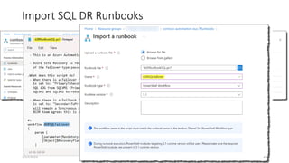 Import SQL DR Runbooks
47
3/17/2023
 