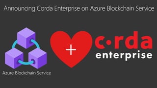 Announcing Corda Enterprise on Azure Blockchain Service
+
Azure Blockchain Service
 