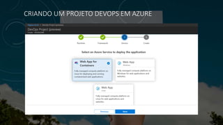 CRIANDO UM PROJETO DEVOPS EM AZURE
 