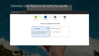 CRIANDO UM PROJETO DEVOPS EM AZURE
 