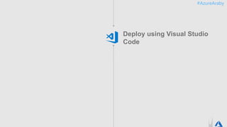 #AzureAraby
Deploy using Visual Studio
Code
 