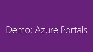 Demo: Azure Portals
 