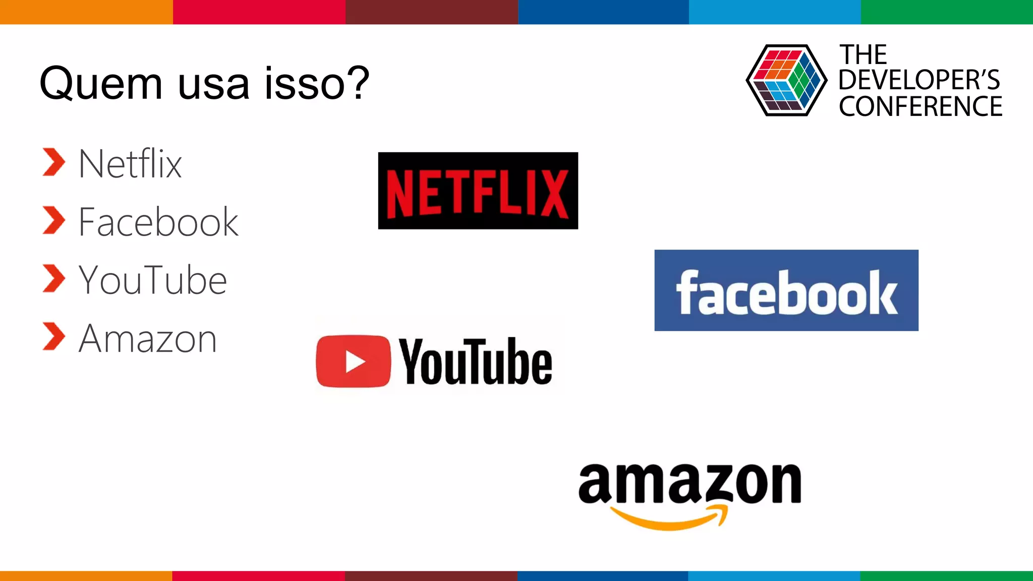Globalcode – Open4education
Quem usa isso?
Netflix
Facebook
YouTube
Amazon
 