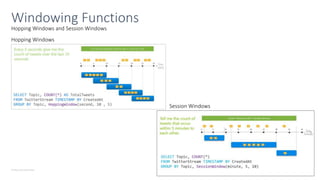 © Microsoft Corporation
Windowing Functions
Hopping Windows and Session Windows
Hopping Windows
Session Windows
 