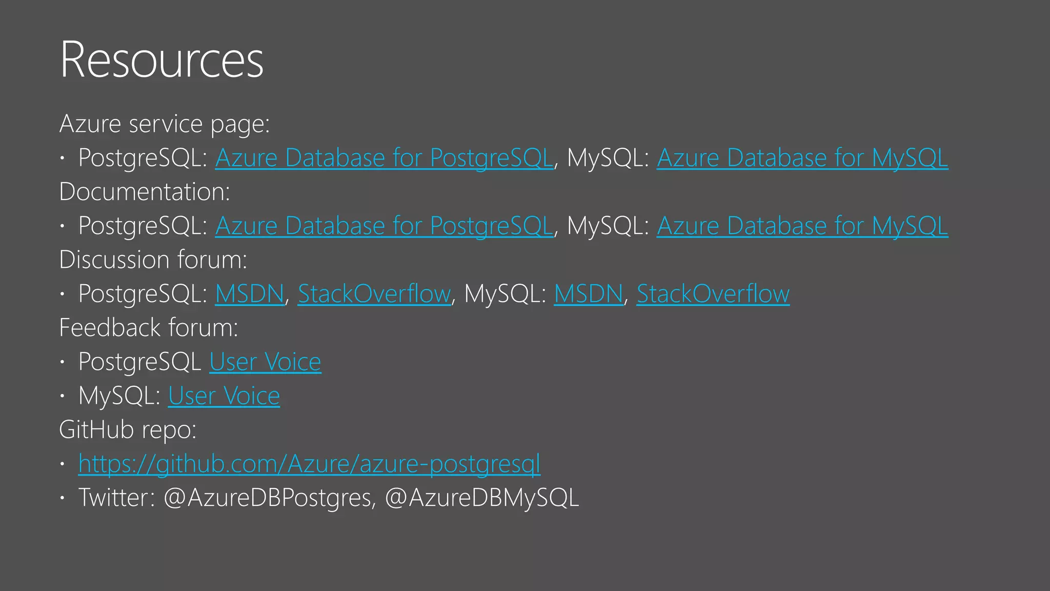 Azure database services for PostgreSQL and MySQL | PPTX
