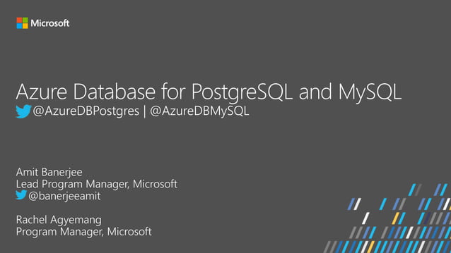 Azure database services for PostgreSQL and MySQL | PPTX