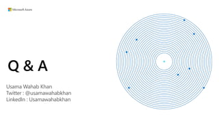 Q & A
Usama Wahab Khan
Twitter : @usamawahabkhan
LinkedIn : Usamawahabkhan
 