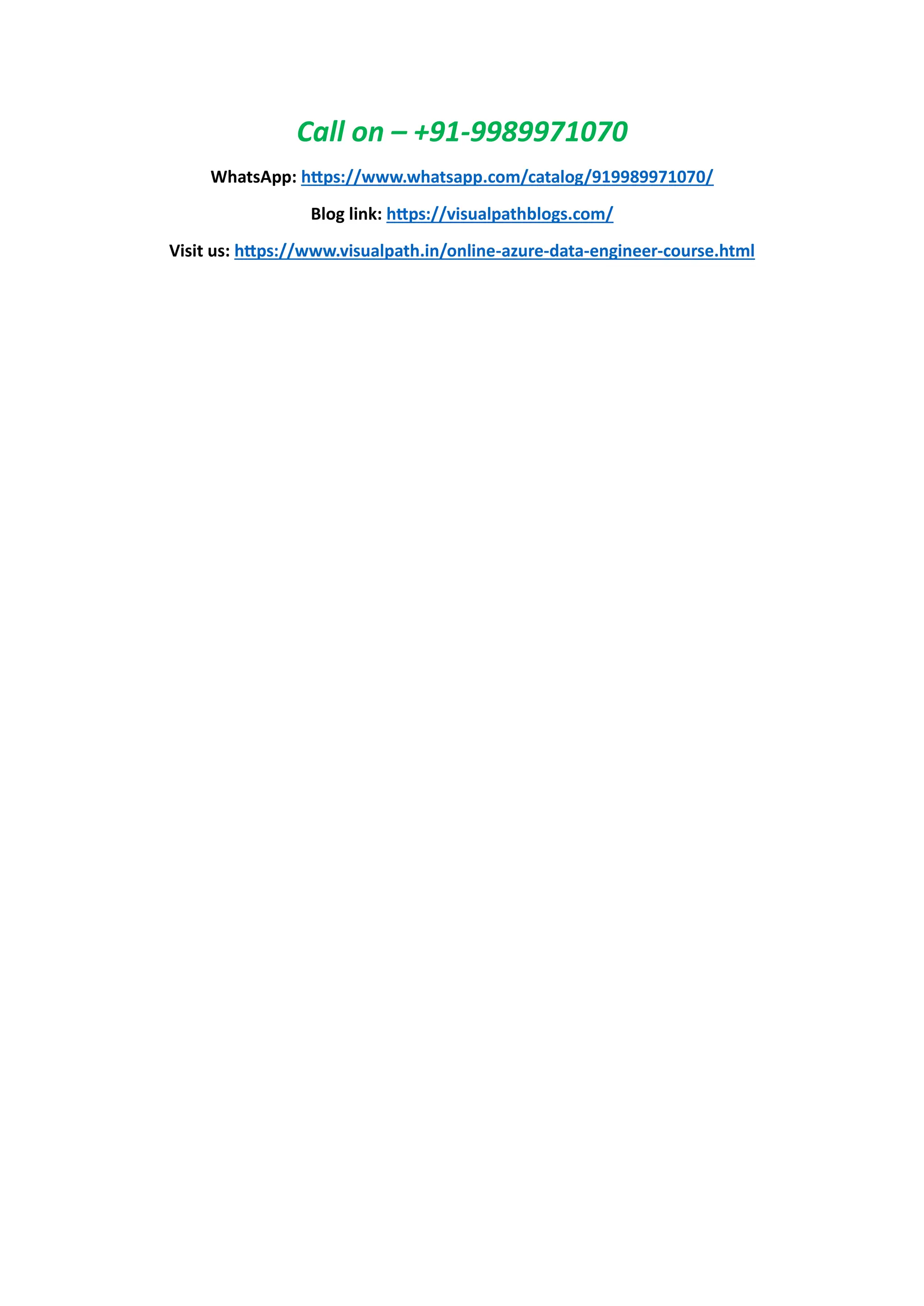 Azure Data Engineer Online Training Microsoft Azure Data Engineer