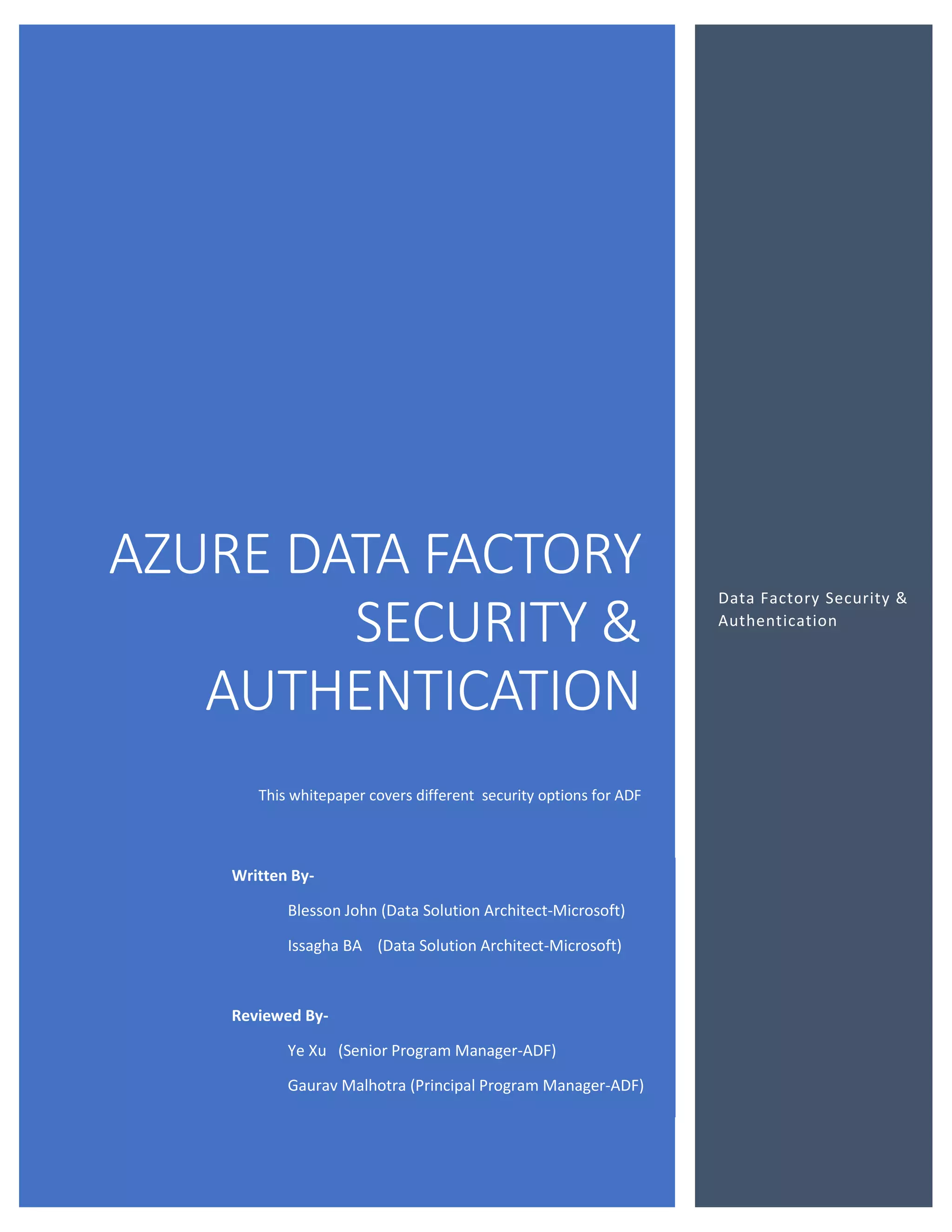 Azure data factory security | PDF